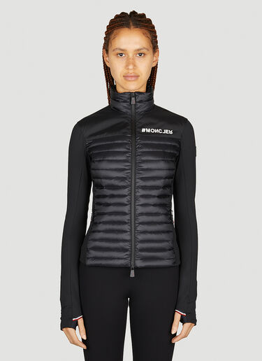 Moncler Grenoble 부분 퀼팅 집업 카디건 블랙 mog0253018