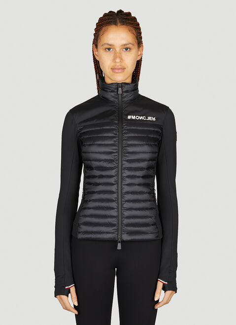 Moncler Grenoble 部分キルティングジップアップカーディガン ブラック mog0253026