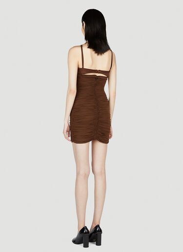 Mugler Ruched Dress Brown mug0252012