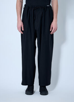 Yohji Yamamoto ドローストリングパンツ ブラック yoy0160001