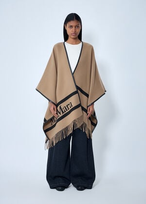 Max Mara Logo Motif Poncho Camel max0263048