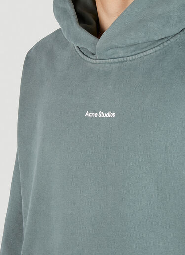 Acne Studios Logo Print Hooded Sweatshirt Green acn0152016