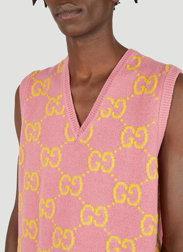 Gucci GG Jacquard Sleeveless Sweater Pink guc0147034