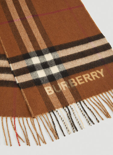 Burberry Giant Check Lateral Split Scarf Brown bur0346023