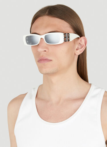 Balenciaga Dynasty Rectangle Sunglasses White bal0352016