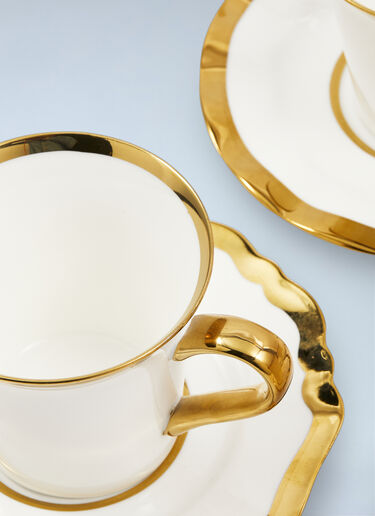 Porcelain Teacup and Saucer Set POLSPOTTEN Porcelain Teacup and Saucer Set White wps0691992