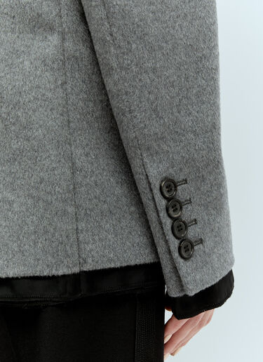 Miu Miu Raw-Trims Wool Blazer Grey miu0256077