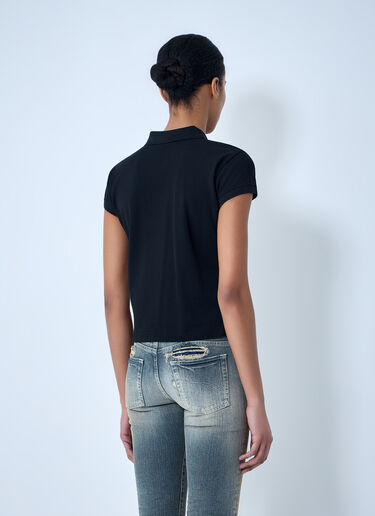 Cropped Polo Shirt Balenciaga Cropped Polo Shirt Black bal0263002