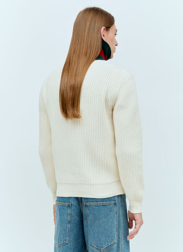 Wool Knit Web Sweater Gucci Wool Knit Web Sweater Cream guc0155026