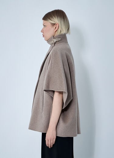 Max Mara Cashmere Logo Motif Poncho Beige max0261030