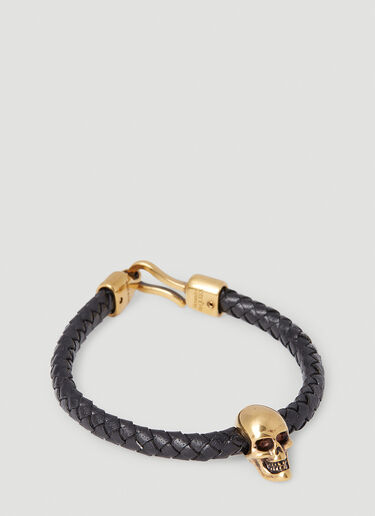 Alexander McQueen Skull Leather Bracelet Black amq0151086