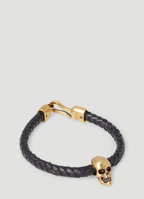 Balenciaga Skull Leather Bracelet Black bal0251135