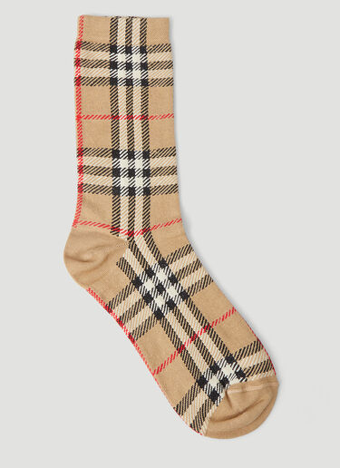 Burberry Vintage Check Intarsia Socks Beige bur0349006