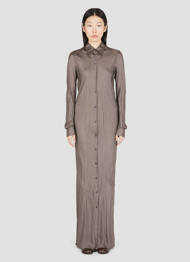Dries Van Noten 롱 셔츠 드레스 브라운 dvn0254017