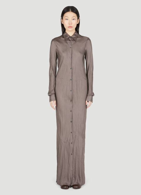 Dries Van Noten Long Shirt Dress Brown dvn0253007