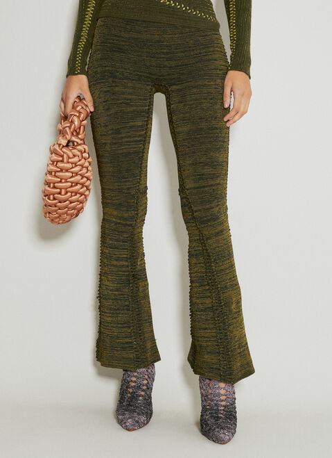 Isa Boulder Tent Flared Knit Pants Green isa0253005