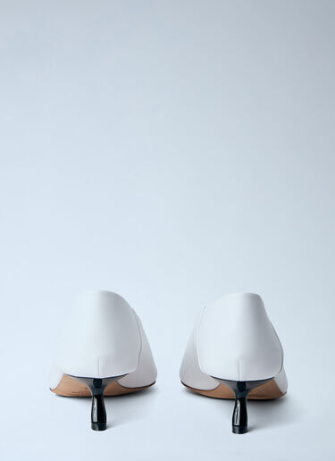 Sportmax Leather Kitten Heel Pumps White spx0264058