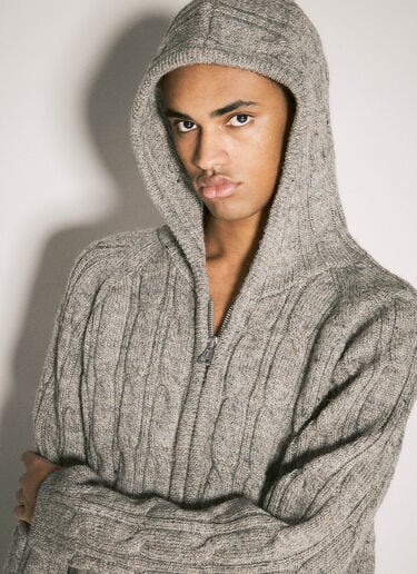 Level Hood Cable Cardigan Our Legacy Level Hood Cable Cardigan Beige our0158011