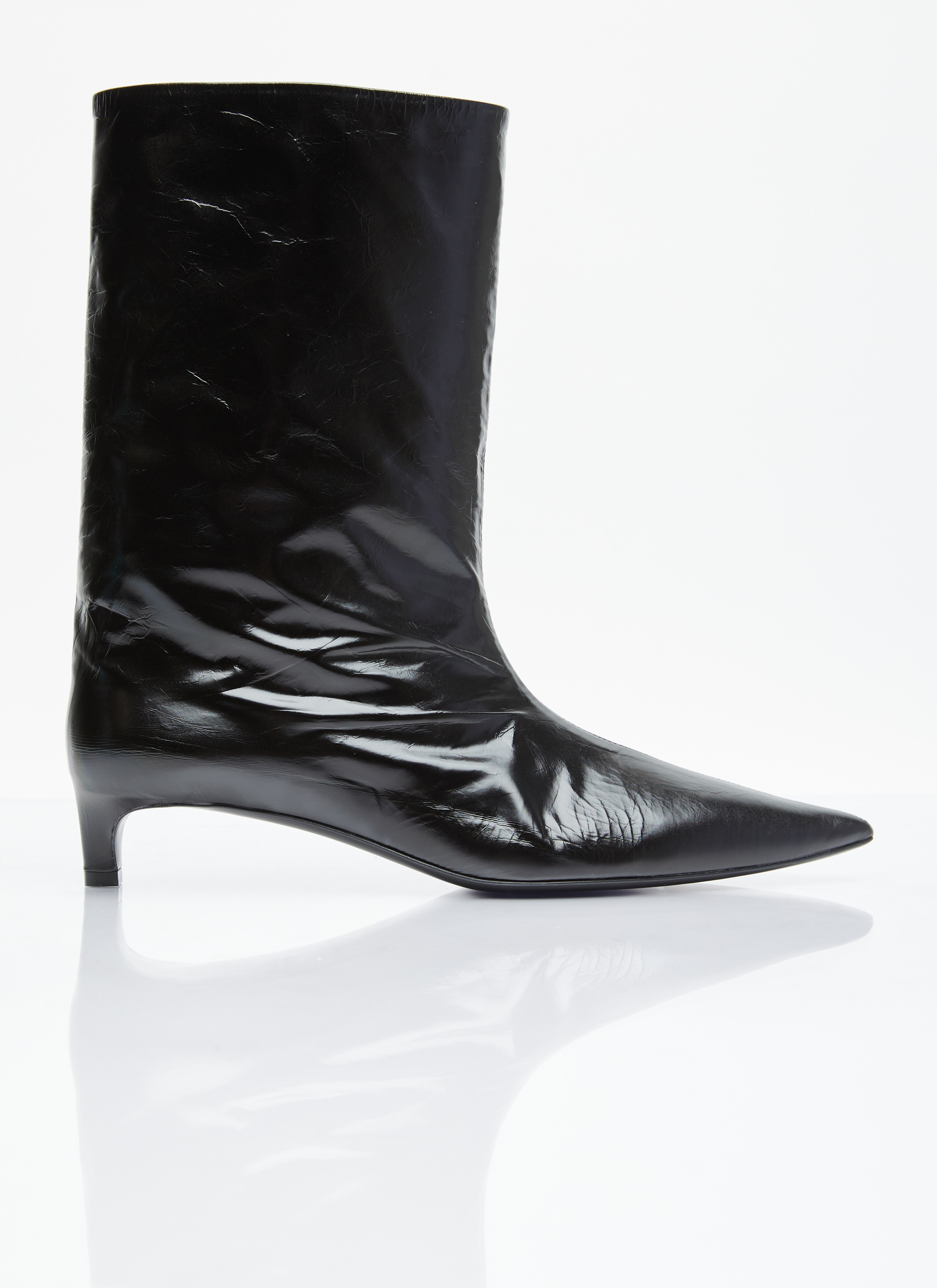 Jil Sander Leather Ankle Boots Black jil0255023