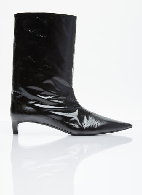 Isa Boulder Leather Ankle Boots Black isa0254007