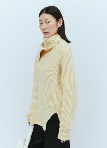 Jil Sander 羊毛罗纹毛衣 乳白色 jil0253010