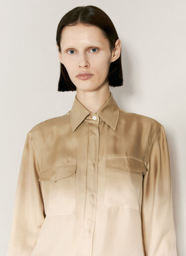 Prada Ombre Silk Shirt Beige pra0256011