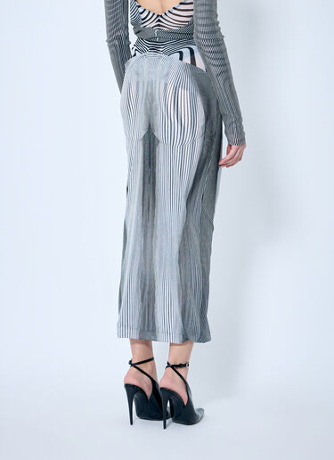 Jean Paul Gaultier Double-Layer Mesh Midi Skirt White jpg0259004