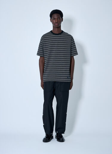 Comme des Garçons Homme 条纹徽标图案 T 恤 黑色 cdh0160009