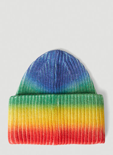 Rainbow Face Patch Beanie Hat Acne Studios Rainbow Face Patch Beanie Hat Multicolour acn0349008