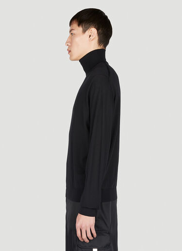 Prada Logo Intarsia High Neck Sweater Black pra0152101