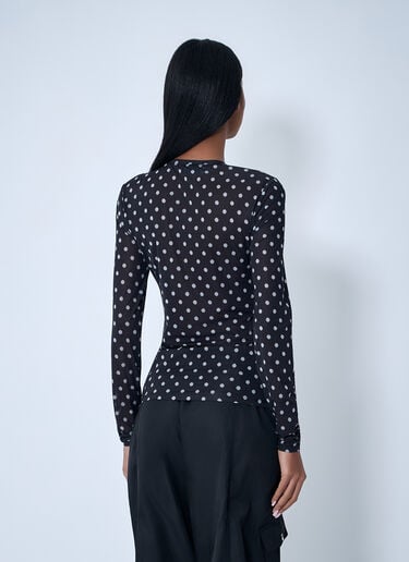 GANNI Printed Sheer Top Black gan0263023