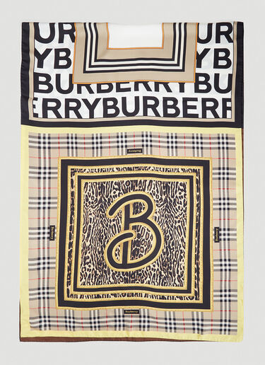 Burberry Contrast Print Scarf Beige bur0239052