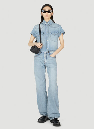 Saint Laurent Denim Short Sleeve Shirt Light Blue sla0251022