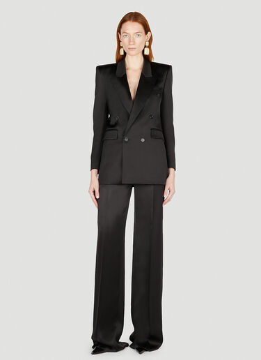 Saint Laurent Double Breasted Silk Blazer Black sla0251037