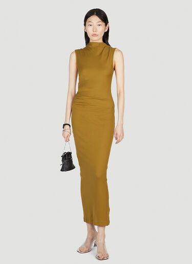 Helmut Lang Gathered Dress Brown hlm0252002