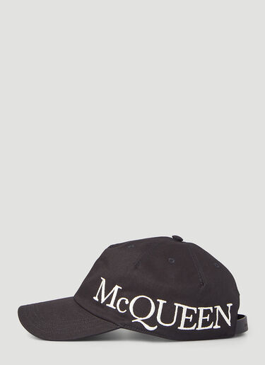 Alexander McQueen 엠브로이더드 로고 베이스볼 캡 블랙 amq0146066