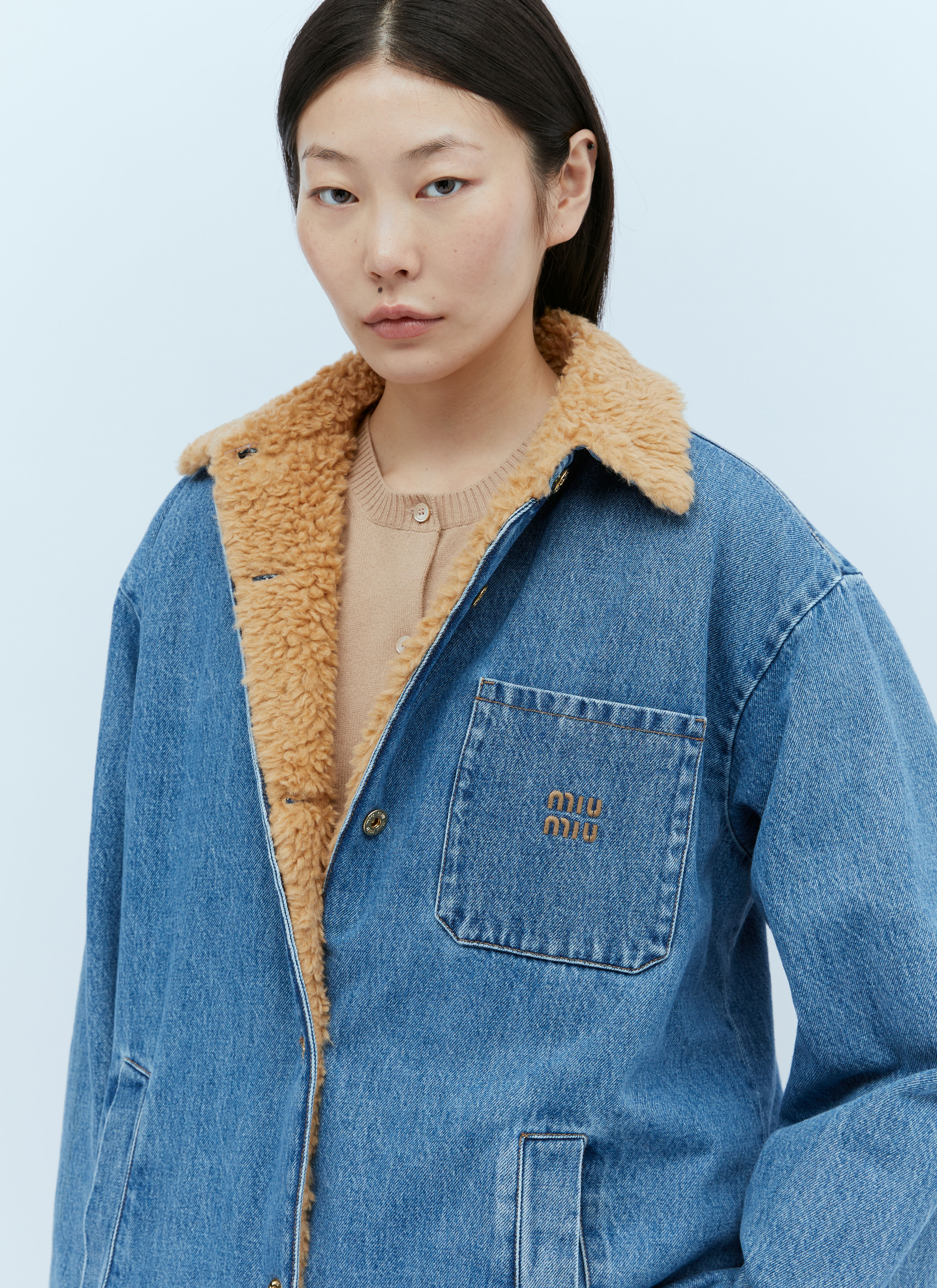 公式ファッションブランド通販サイト Light in Jacket Blouson Denim Women's' Miu Miu Blue LN-CC® | ジャケット・アウター