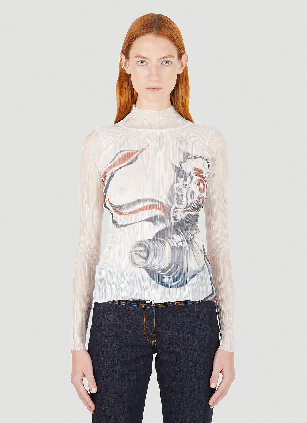 商品画像：JWアンダーソン☆SHEER PLEATEDPRINT UNDERPINNING 1