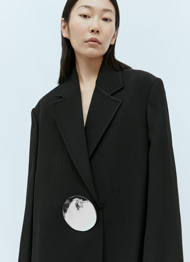 Jil Sander Round Jewel Wool Blazer Black jil0255010