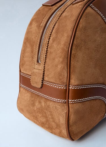 Dries Van Noten Leather-Trimmed Suede Duffel Bag Brown dvn0163033