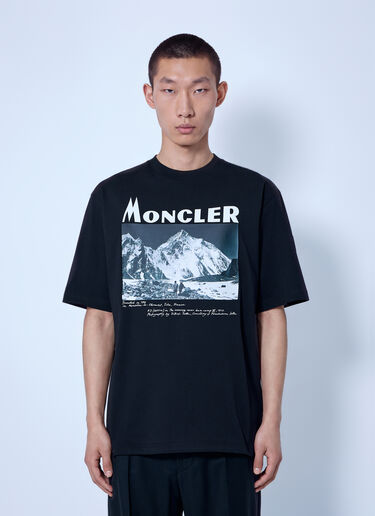LN-CC® - Moncler RE/ICONS: K2 Print Short Sleeve Cotton Jersey T-Shirt - Black Moncler RE/ICONS K2 Print Short Sleeve Cotton Jersey T-Shirt Black mon0166067