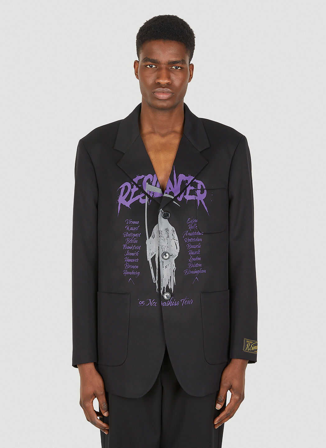 Raf Simons Men s Resilencer Wide Notch Blazer in Black LN CC