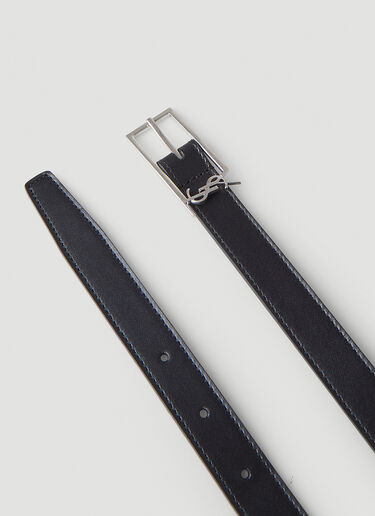 Saint Laurent Monogram Leather Belt Black sla0149065