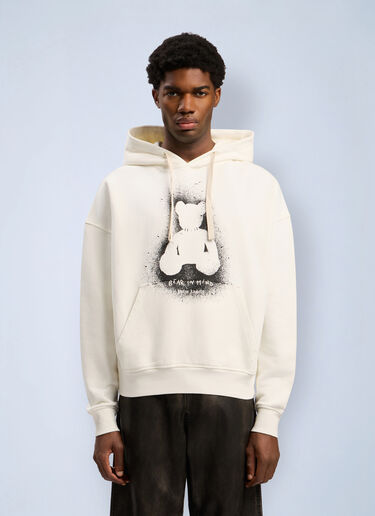 Spray Bear Loose Hooded Sweatshirt Palm Angels Spray Bear Loose Hooded Sweatshirt White pma0162015