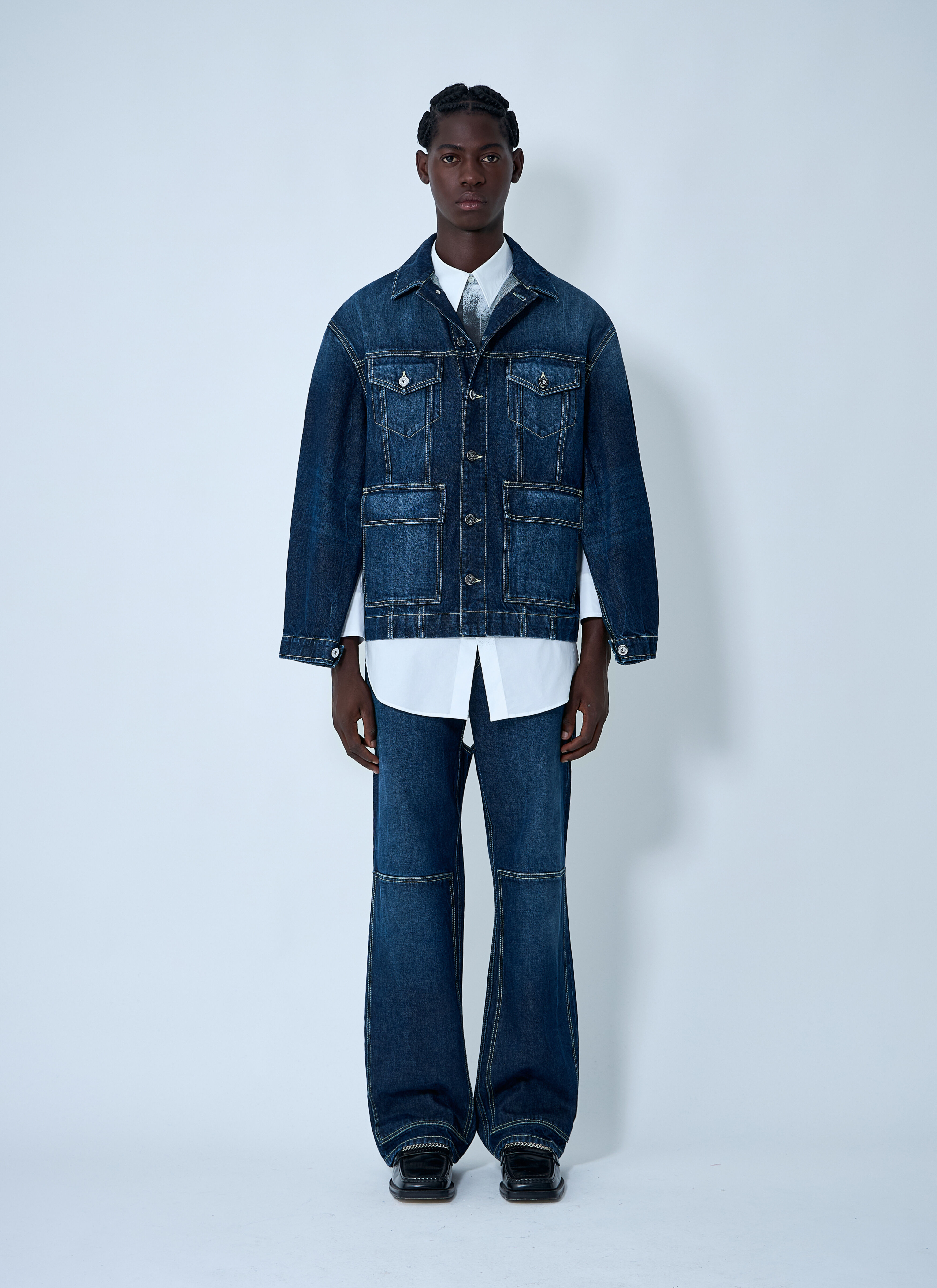 Jean Paul Gaultier Men's' Cut.Out Denim Jacket in Denim | LN-CC®