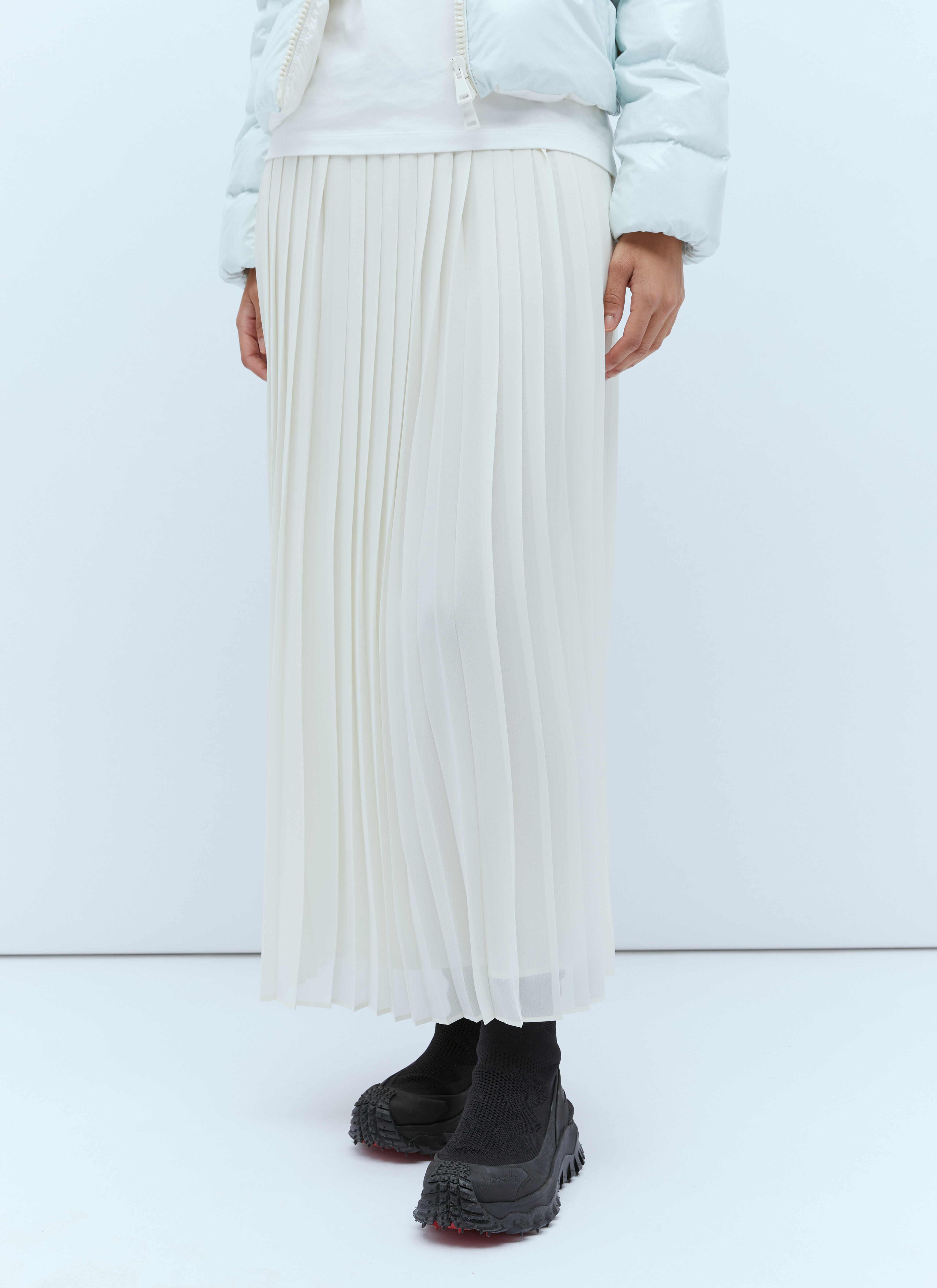 Moncler Pleated Skirt White mon0256022