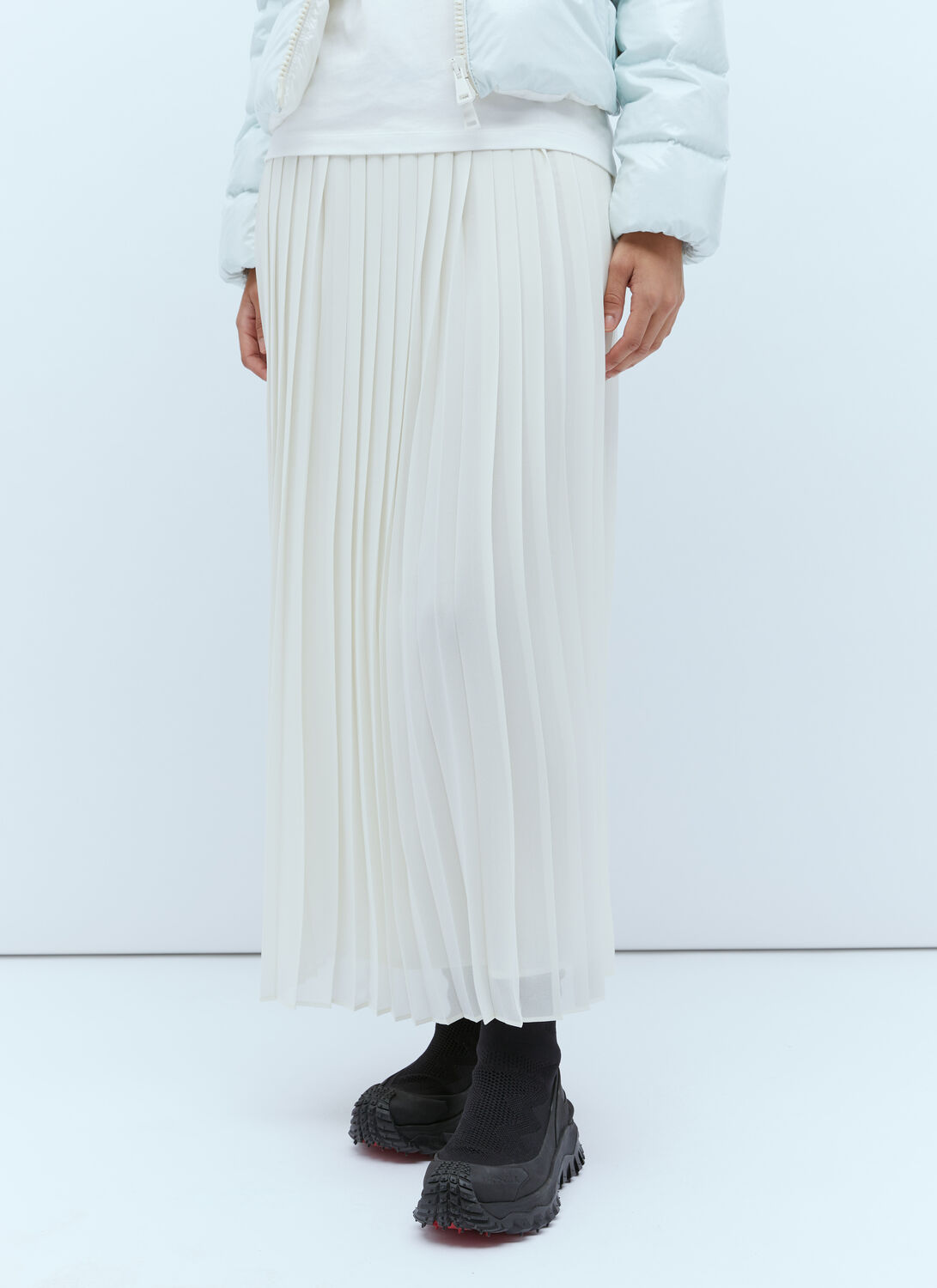 Moncler Pleated Skirt In White
