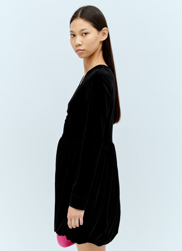 GANNI 벨벳 저지 벌룬 미니 원피스 블랙 gan0255100