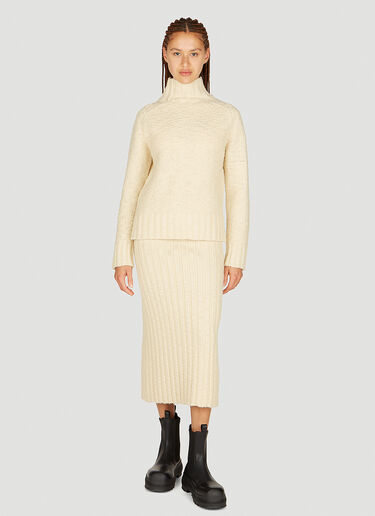 Jil Sander+ Wool Rib Midi Skirt Beige jsp0253010