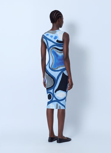 LN-CC® - Pleats Please Issey Miyake: Roll Pleated Midi Dress - Blue Pleats Please Issey Miyake Roll Pleated Midi Dress Blue plp0266005